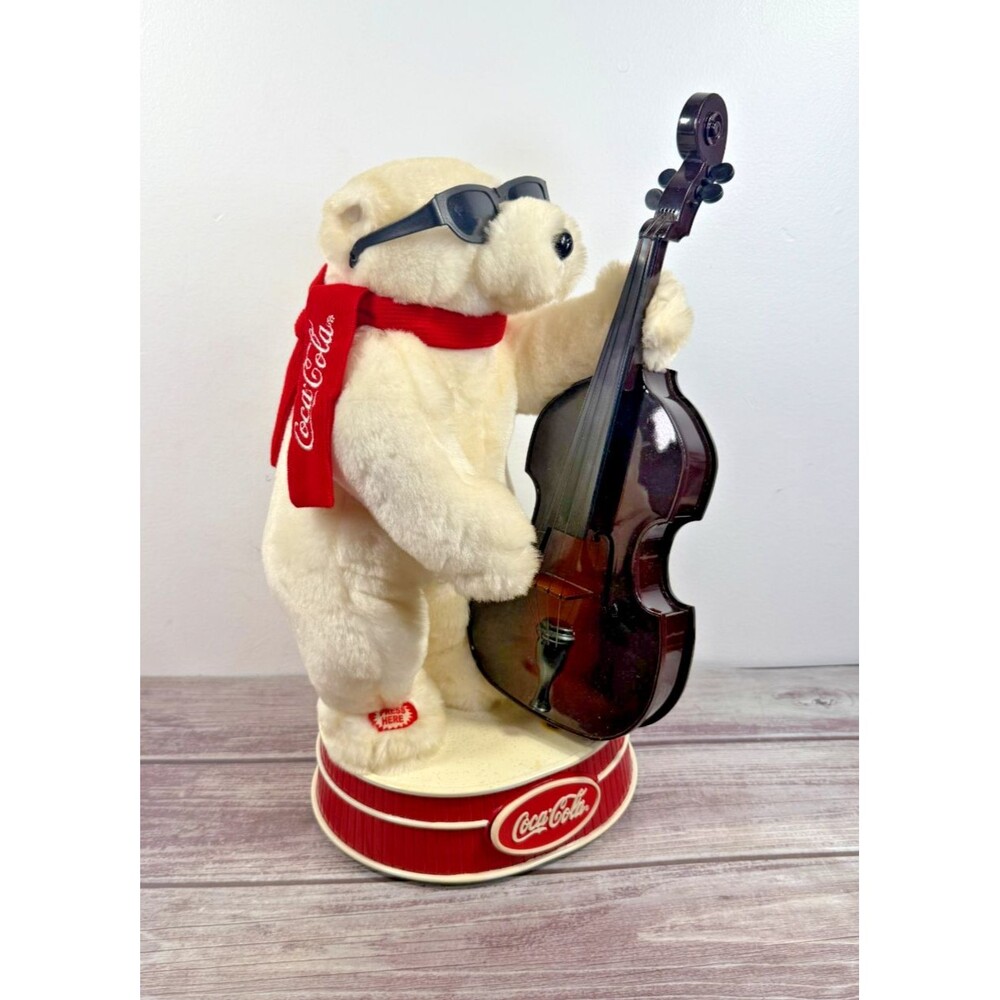 Vintage Coca-Cola Animated Jazz Polar‎ Bear Playing 1990's  Jazz Music Coke